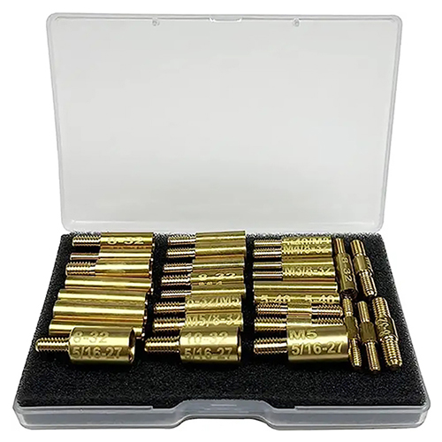 Püstoli puhastusvarda kinnitusadapterid 30 tk pakend 5-40 8-32 10-32 5/16-27 M3 M4 M5 keermed isa- ja emasvarda konnektoris