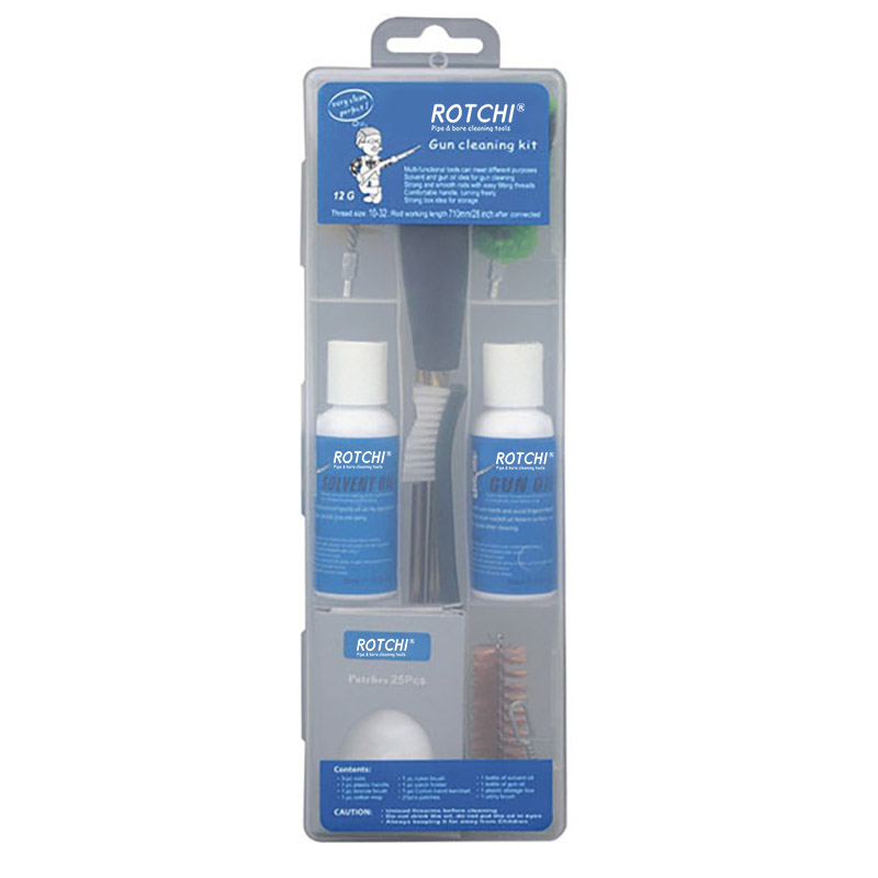 Läbipaistev kasti õhupüstoli puhastuskomplekt koos õlipudeliga